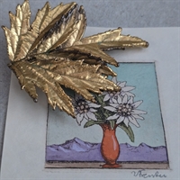 naturtro-forgyldt-blad-vintage-broche